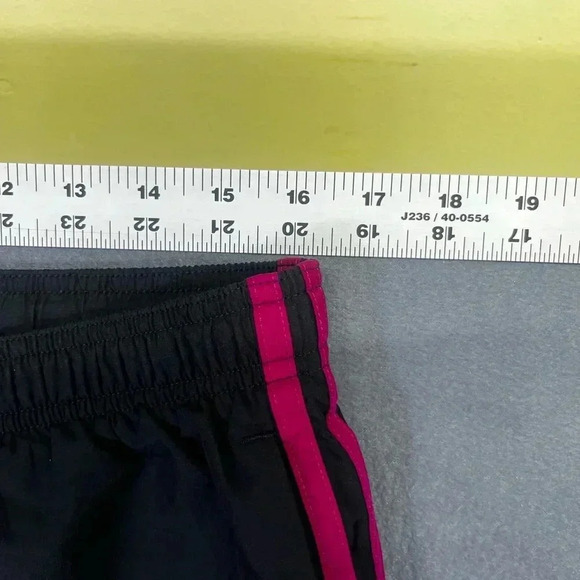 Adidas Fuchsia 3 Stripe Joggers Track Pants Womens L Comfy Running Workout 1260 - Picture 5 of 9